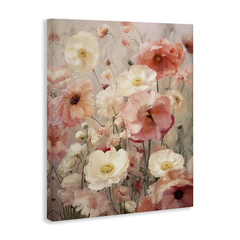 Art mural sur toile à motif floral Blush par RileyB, H 40 po x l 30 po