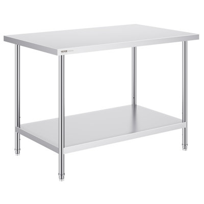 VEVOR Stainless Steel 34'' H Adjustable Portable Work Table