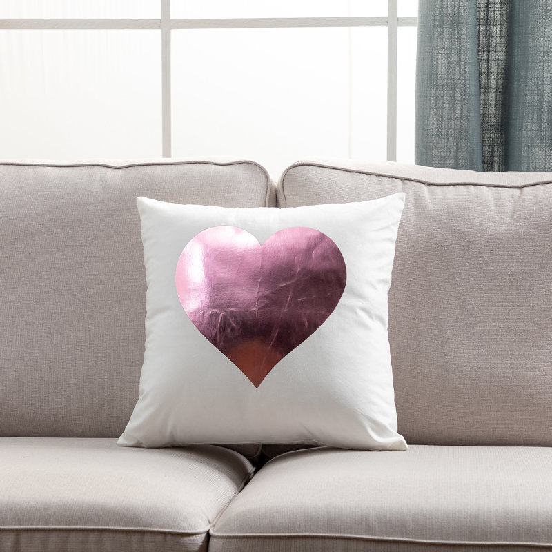 Coussin décoratif doré et argenté, Rose