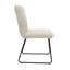 Chaises de salle à manger en tissu beige 2 pièces, pieds en métal noir, 2 pièces de style décontracté moderne et tubulaire