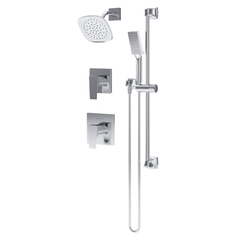 Système de douche à double poignée Verity HydroMersion avec douchette, Chrome poli