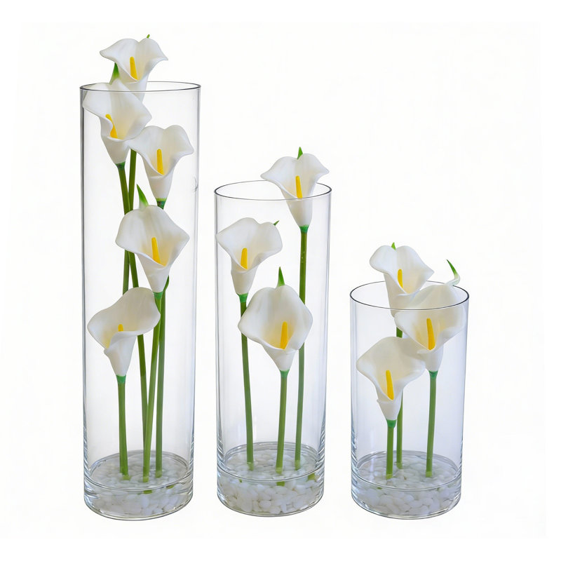 Ensemble de 3 fleurs artificielles élégantes Calla