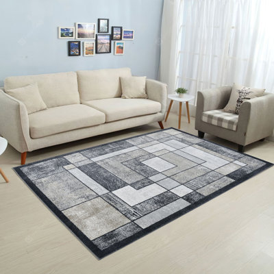 Alloy Collection Modern Blue/Grey Area Rug