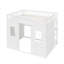 Lit mezzanine pleine grandeur en bois massif avec échelle, meubles de chambre à coucher peu encombrants, blanc classique