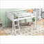 Lit mezzanine simple en bois de pin simple avec échelle convertible, sans sommier tapissier - idéal pour les chambres d'amis / secondes-191256961