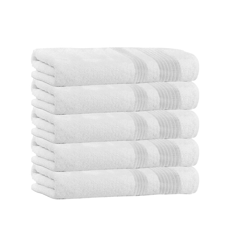  Ensemble de 4 serviettes de bain 100% coton, Blanc