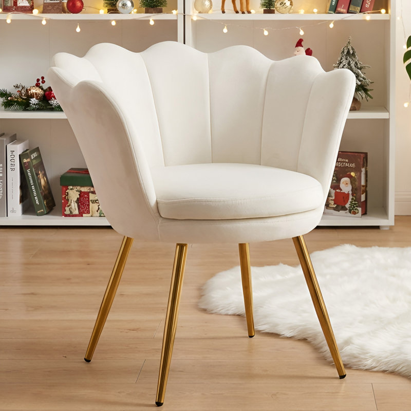 Dorval Upholstered Armchair, Cream Velvet