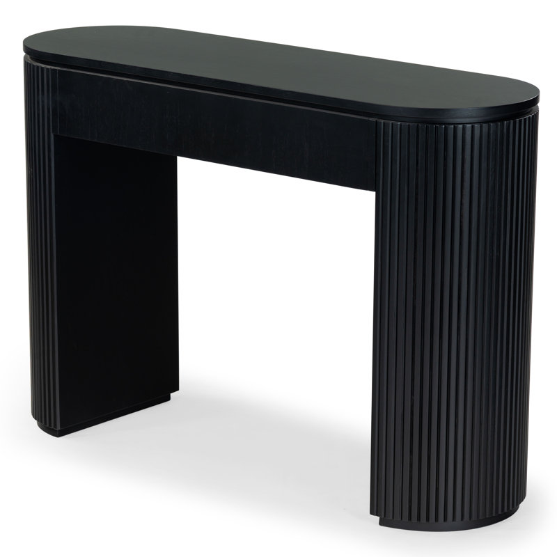 Rikki Fluted 1 Drawer Console, Black