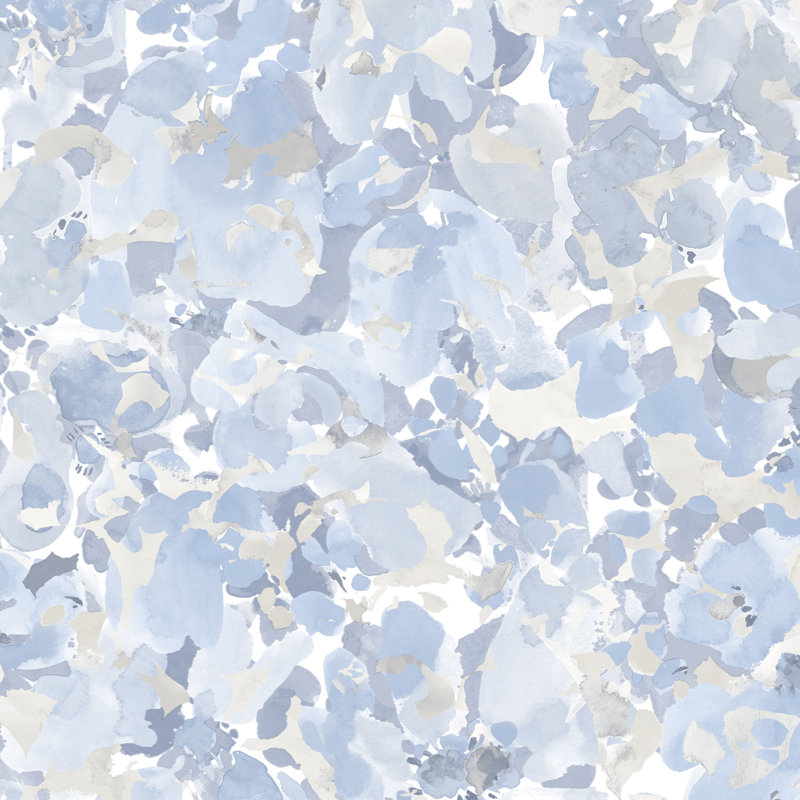 Rouleau de papier peint L 33 pi x l 20,5 po Bloom, Bleu / beige / gris, L 33 po x l 20,5 po