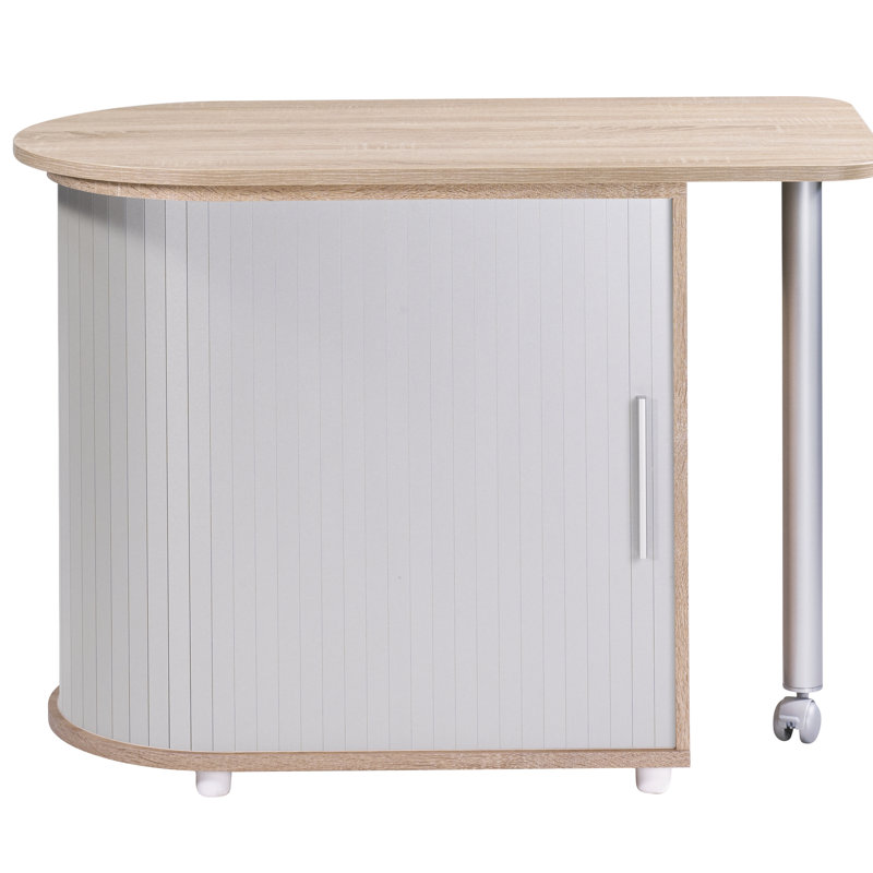 Asyra Storage Cabinet, Oak/Aluminum
