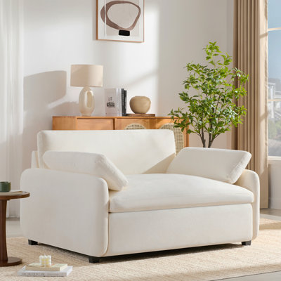 Canapé simple surdimensionné en chenille 50 * 43 ", fauteuil d'appoint large et profond, fauteuil confortable rembourré moderne, canapé-lit avec coussins pour salon et appartement