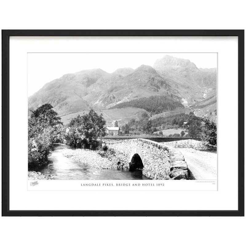Langdale Pikes, Bridge And Hotel 1892 by Francis Frith - Single Picture Frame Print, 60cm H x 80cm W x 2.3cm D