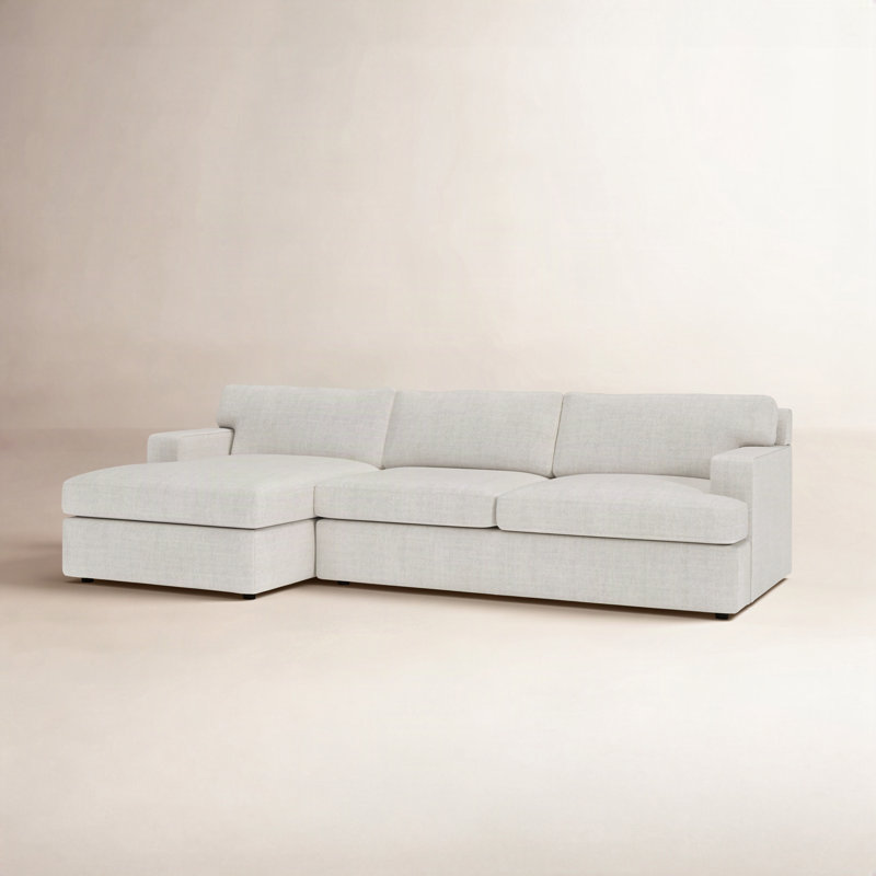 Cleo 2-Piece Upholstered Sectional, Monique Oyster Polyester, Left Hand Facing