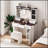Charming Farmhouse Vanity with Multiple Storage Options and Illuminated Mirror
