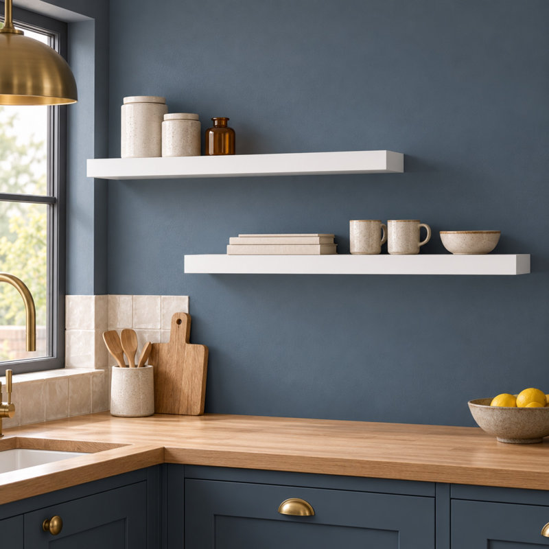 Floating Shelf, 4cm H x 80cm W x 23.5cm D