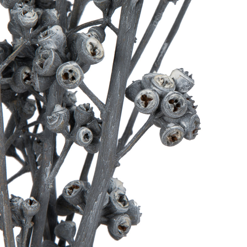 Branche de feuillage préservé de 13 po, gris