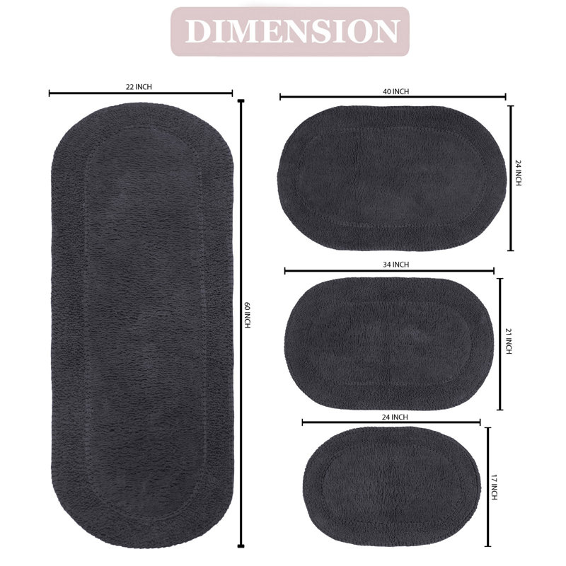 Tapis de bain 100% coton Eveland, Gris
