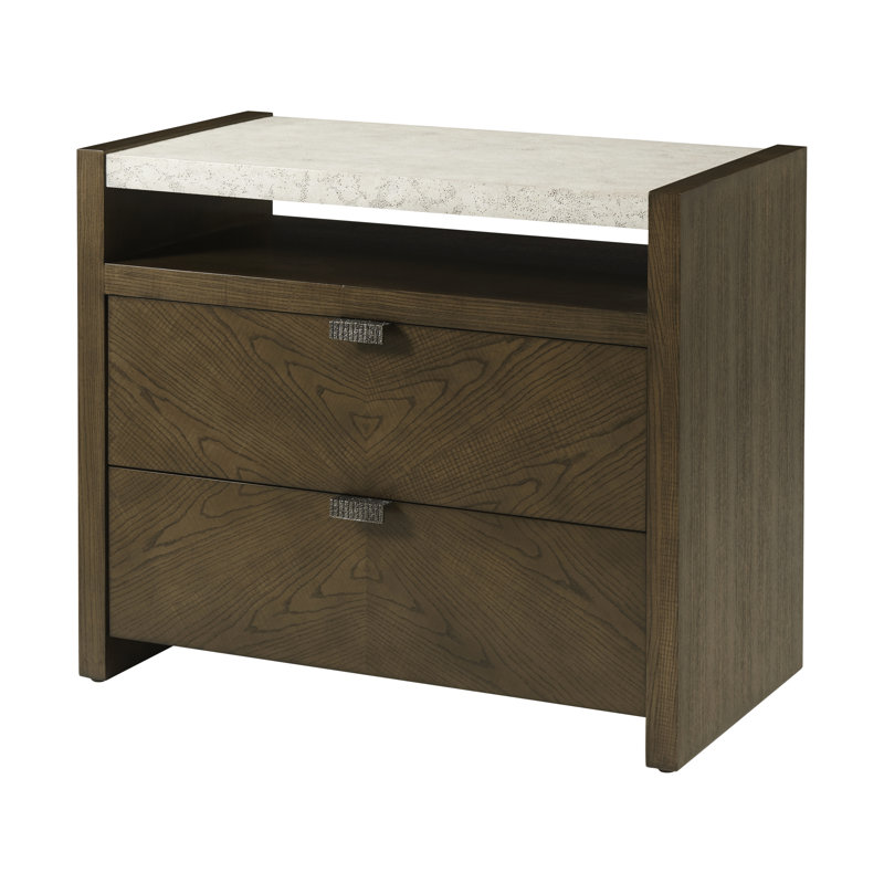 Catalina 36'' W Solid Wood Nightstand, Earth/Stone Mineral