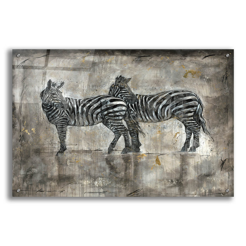 Art mural en verre Dakota Fields «Zebras» par Marta Wiley, H 24 po x l 36 po x P 0,2 po