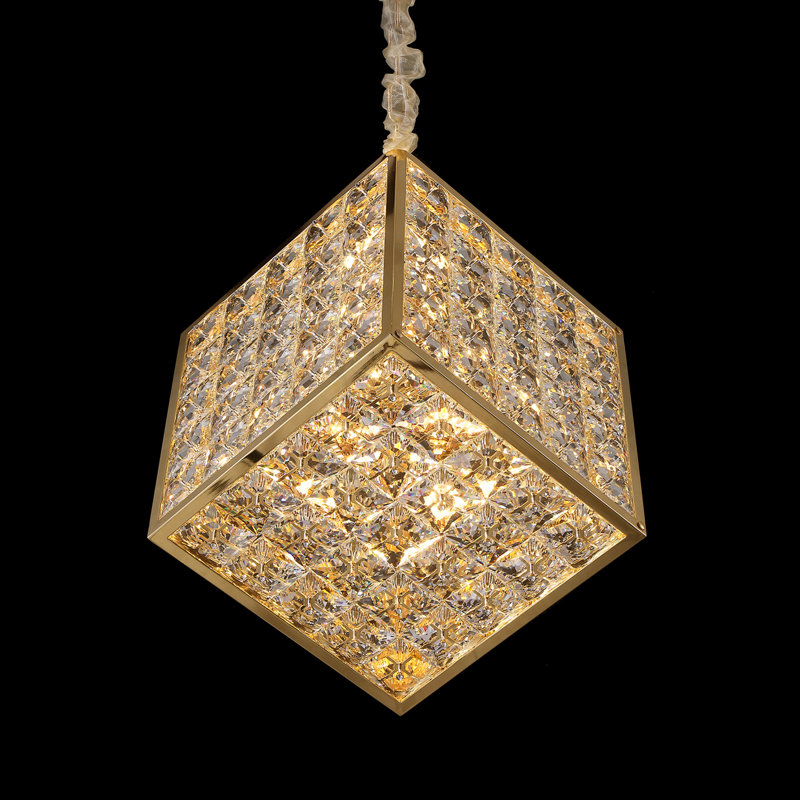 Lustre en cristal 16 po Cubes, H 16,5 po x l 16,5 po x P 16,5 po
