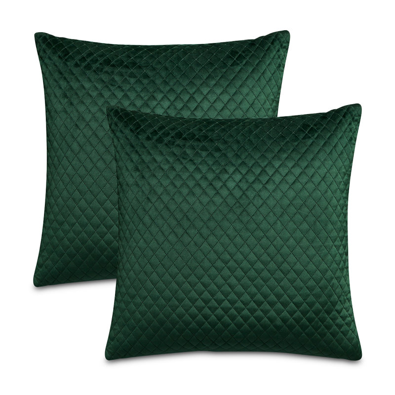 Gemma Velvet Square Pillow Cover & Insert, Forest