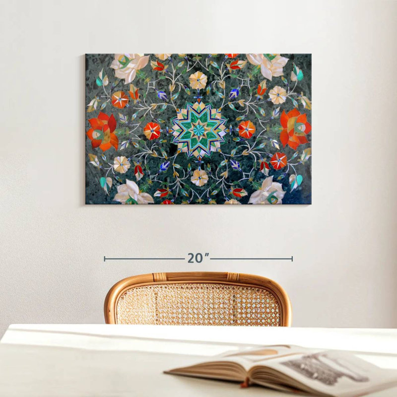 Fleur mosaïque Kerner, H 16 po x l 24 po