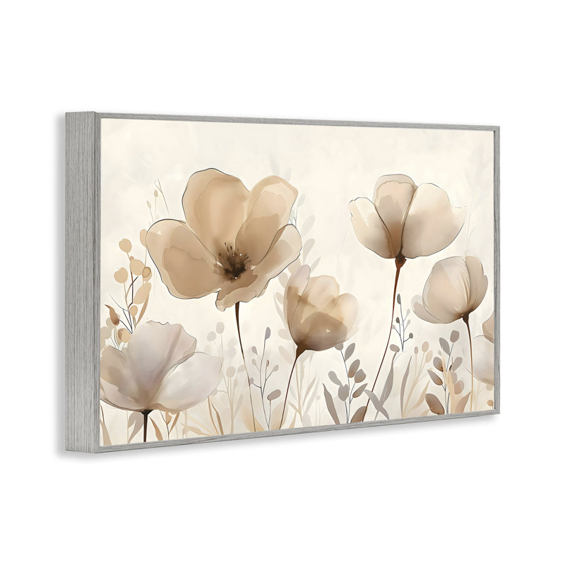 Giclée encadrée, fleurs neutres et fleurs sauvages, design by Creative Studio, Estampe numérique Farmhouse, H 12 po x l 18 po