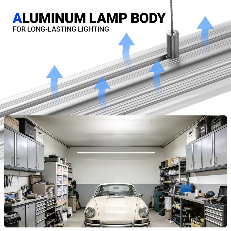 Barrina 8ft Led Shop Light, 140w 17000lm 5000k, Linkable, Hanging & Flush Mount, 8 Foot Commercial Led Shop Lights For Garage, 10 Packs, Silver