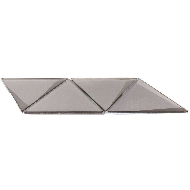 Remington 6” Triangle 3D Glass Mosaic Tile, Sepia Gray
