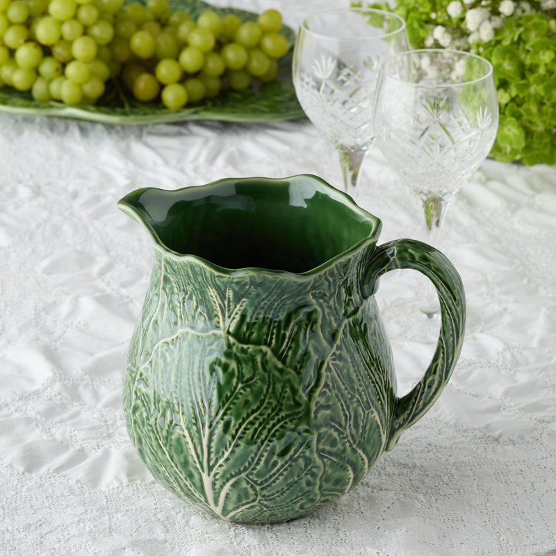 Pichet 3 pièces Le Jardin Green Choux - pichet en grès Heirloom Majolica
