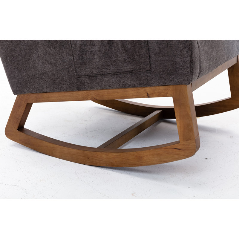 Chaise de chambre de bébé à bascule avec dossier haut pour le salon, Gris foncé