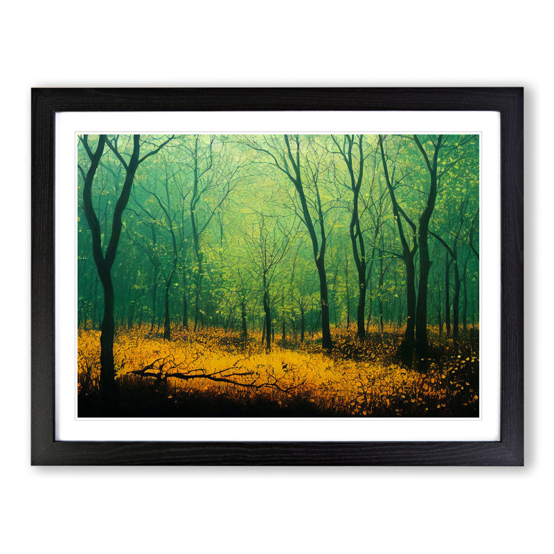 Sweet Spring Forest - Single Picture Frame Print, Black, 34cm H x 46cm W x 2cm D