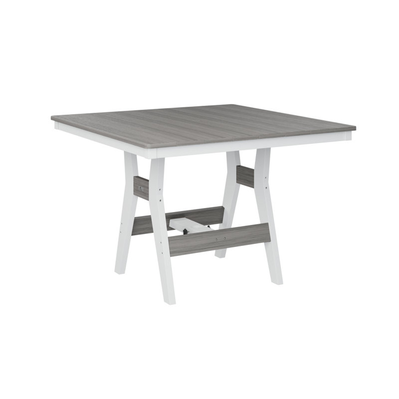 Table carrée à hauteur de comptoir Bulger, Bois flottant gris, H 35,5 po x l 44 po x P 44 po