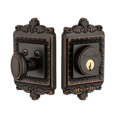 Grandeur Single Cylinder Deadbolt With Windsor Plate Single Cylinder Deadbolt