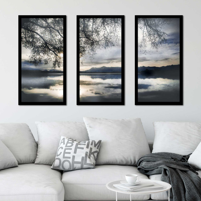 " Staffelsee Lake " 3 - Pieces, 33.5" H x 52.5" W x 1" D