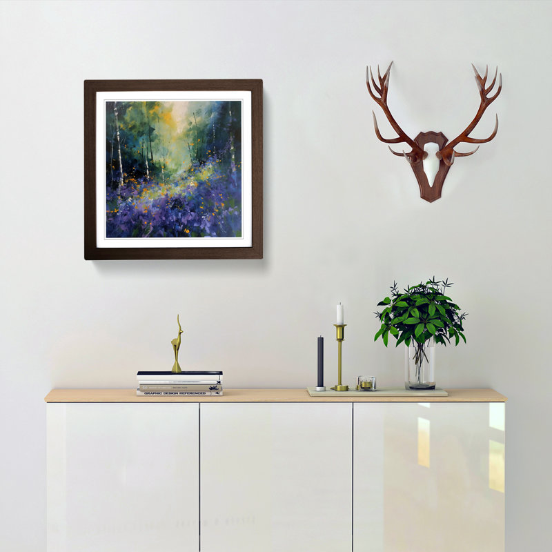 Single Picture Frame Print on Wood, Walnut