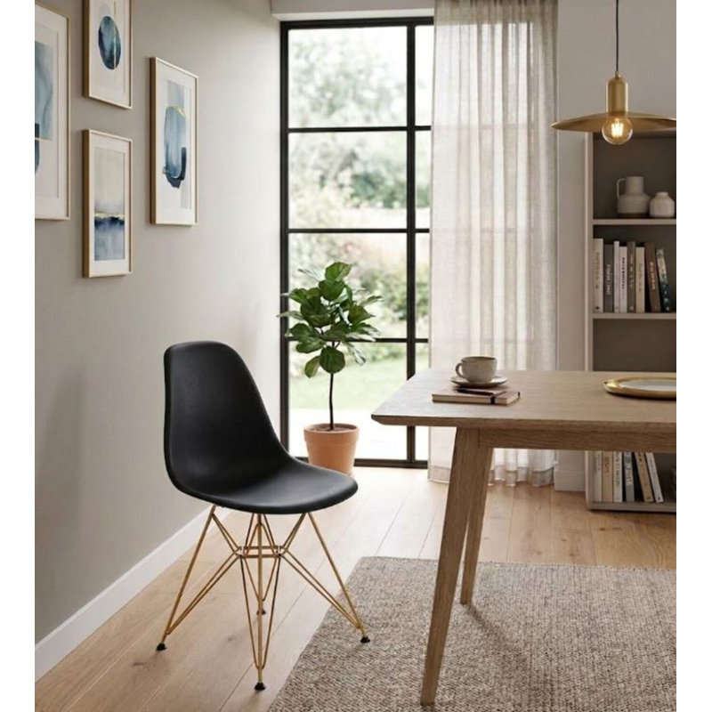 Loie Netherton Side Chair, Gold, Black, 2