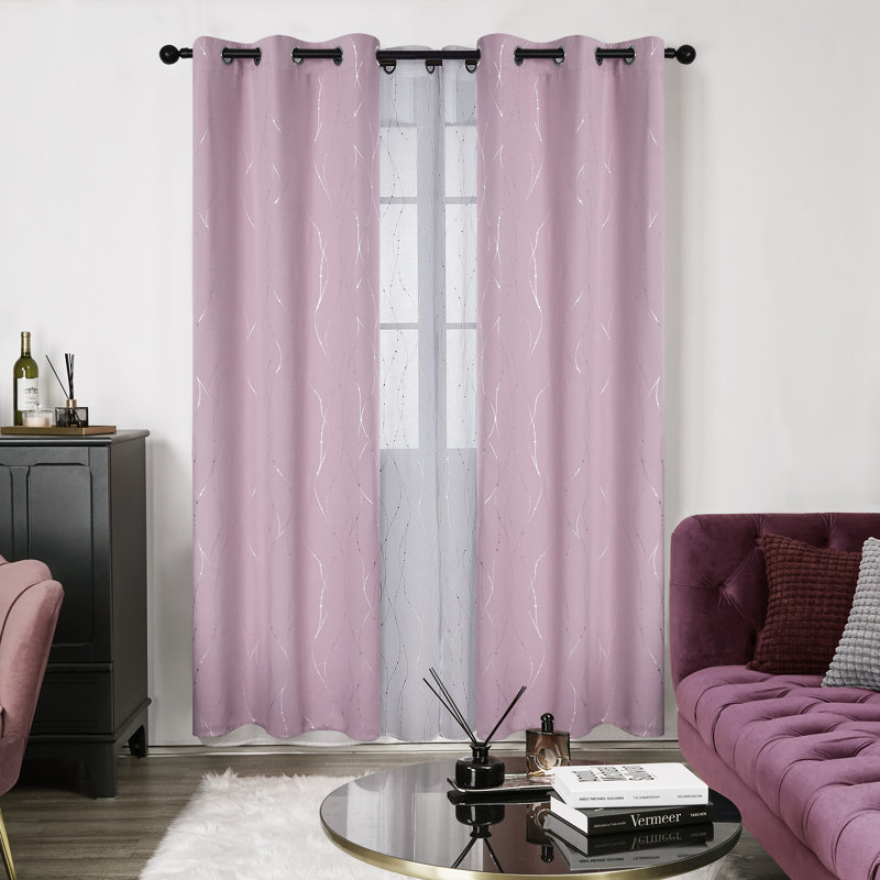 Cohmer Room Darkening Curtain Pair, Coral Pink, 52" W x 95" L