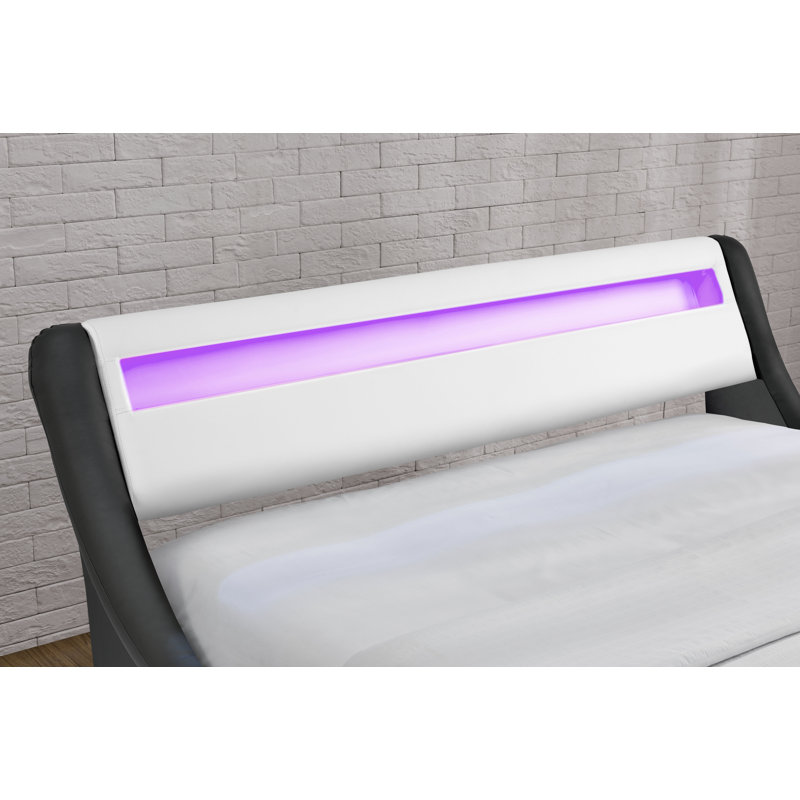Upholstered Ottoman Storage Bed, White, Double (4'6)