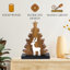 Sculpture d'arbre de Noël en bois avec découpe de renne pour décoration de table et tablettes