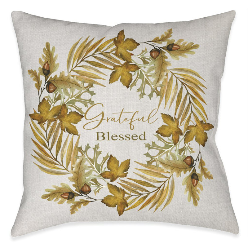 Grateful Blessed Throw Pillow
