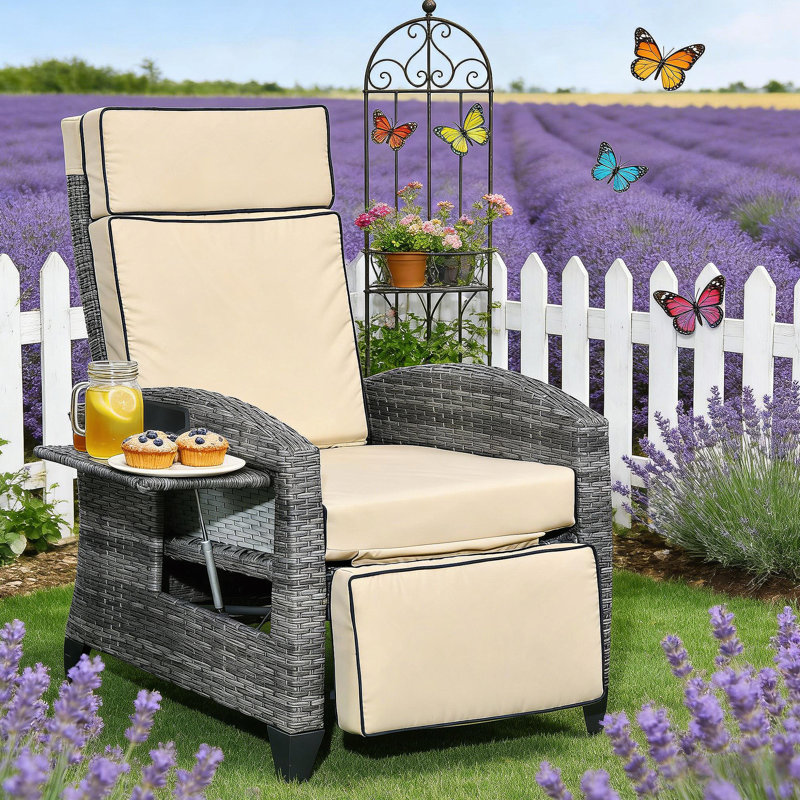 Méridienne inclinable, Fauteuil inclinable d'extérieur, Kaki
