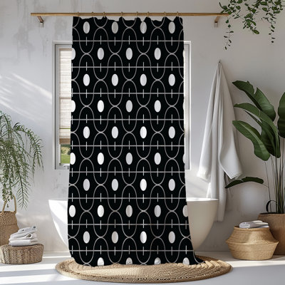 Black And White Modern Shower Curtain
