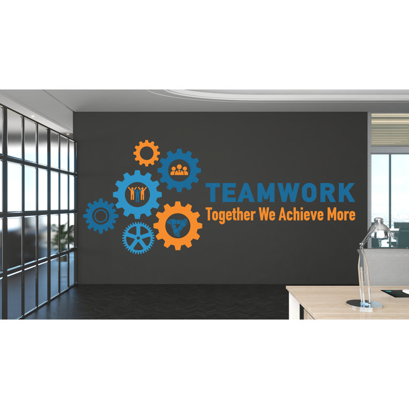 Décalcomanie murale, travail d'équipe, idée de travail d'équipe, travail d'inspiration, décoration de bureau, autocollants de décoration murale, cadeau unique