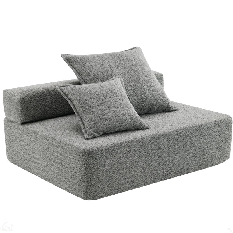 Loveseat Frame For Oversized Modular U Shaped Sectional Sofa,  Gray Boucle