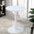 Modern Round Dining Table, White Mdf Tulip Base For Kitchen