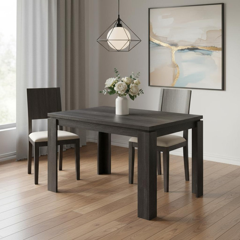 Table de salle à manger Gracie Mills, Brown Wood / Brown