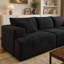 Canapé modulaire 95 po avec 1 repose-pieds Cloud, fauteuils rembourrés minimalistes modernes, canapé confortable en forme de U pour le salon, canapé d'angle à siège profond, aucun assemblage requis, noir (tissu en velours côtelé moelleux)-130383666