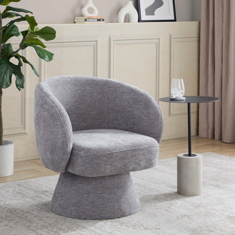 Chaise d'appoint pivotante en tissu élégant, Grey