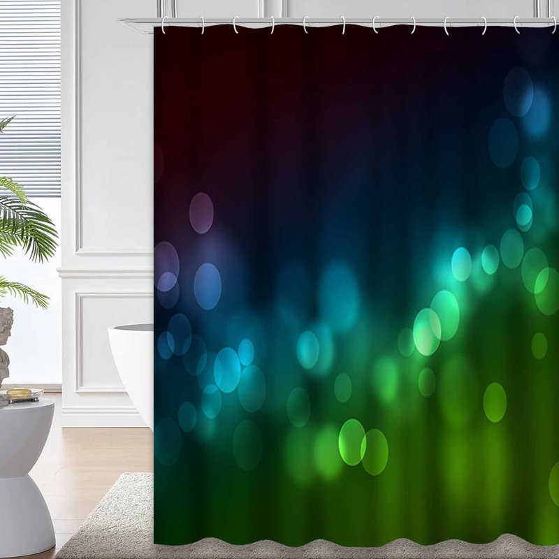 Rideau de douche bleu sarcelle avec 12 crochets Lights, L 72 po x l 84 po